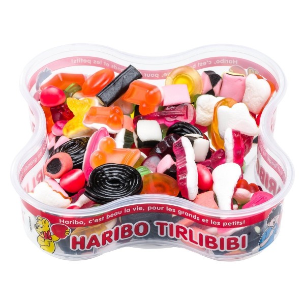 Boîte de bonbons Tirlibibi Haribo pour anniversaire